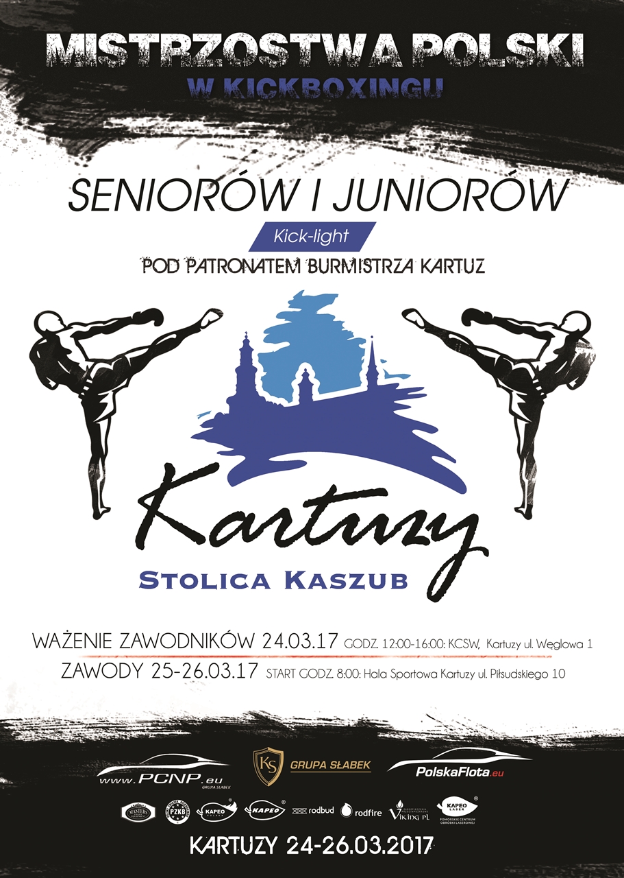 Mistrzostwa Polski w Kickboxingu w Kartuzach od 25 do 26 marca 2017 r.