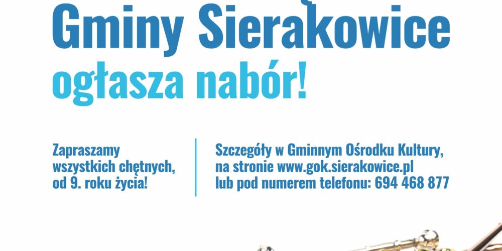 Młodzieżowa Orkiestra Dęta w Sierakowicach ogłasza nabór!