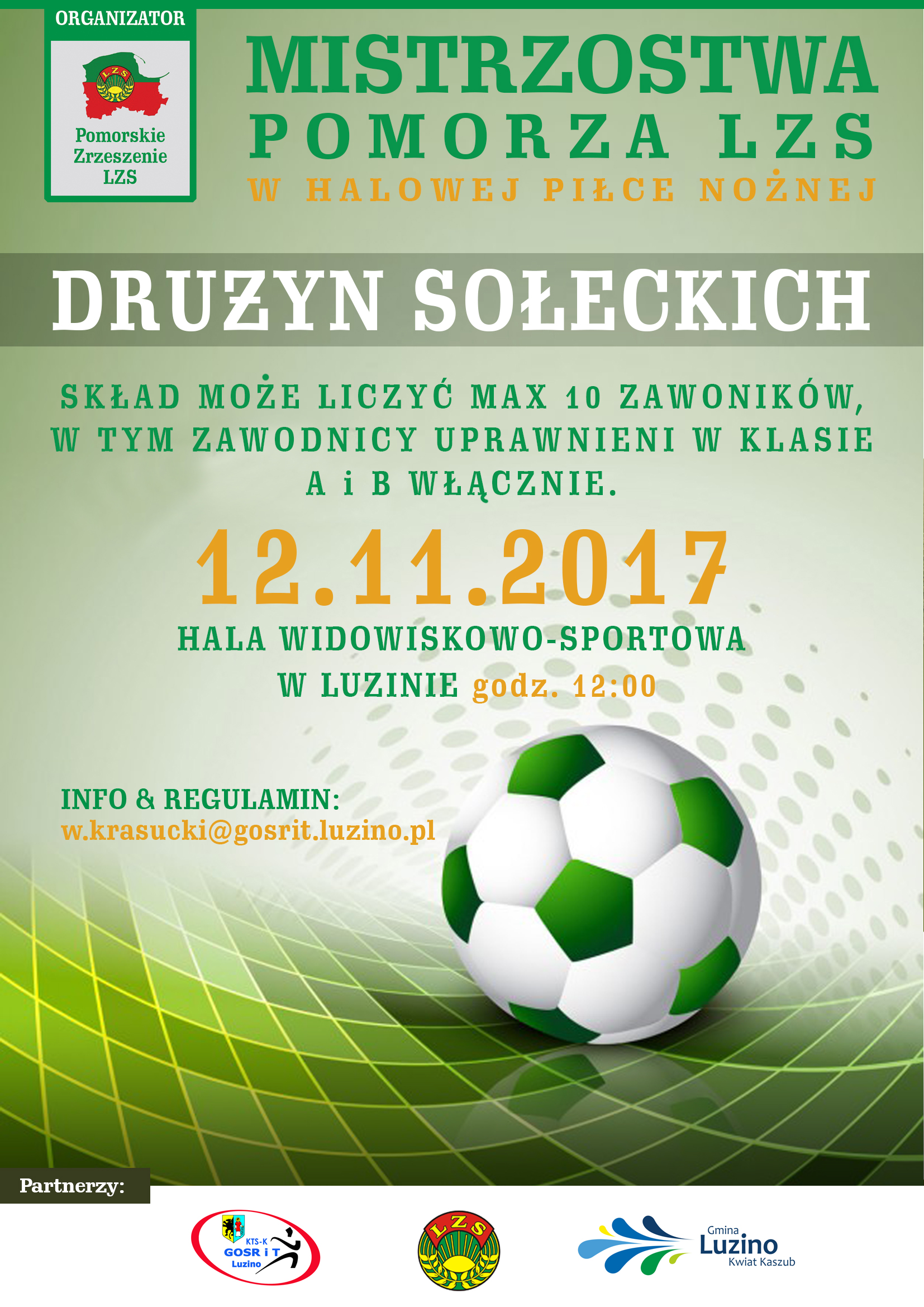 II Halowe Mistrzostwa Pomorza ZSL drużyn sołeckich w piłce nożnej halowej w Luzinie