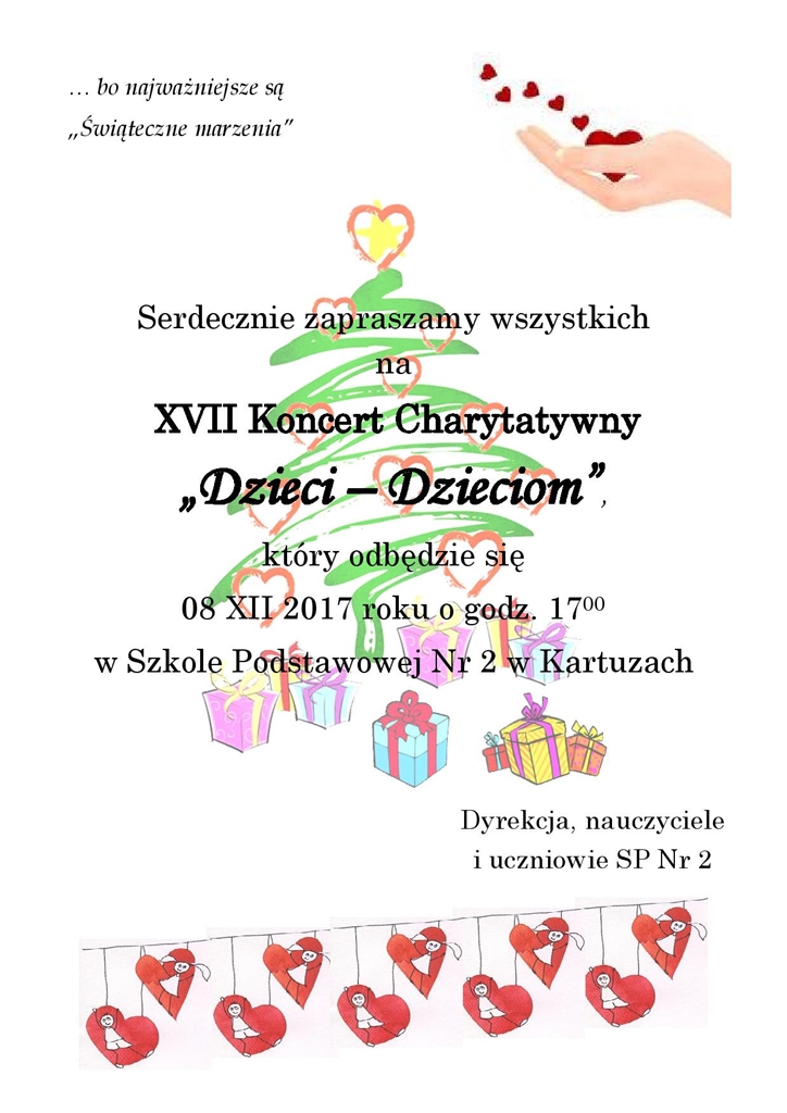 XVII Koncercie Charytatywnym "Dzieci - Dzieciom" w SP nr 2 w Kartuzach
