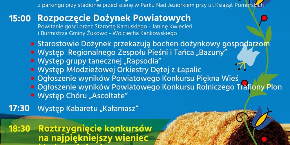 2 września odbędą się Dożynki Powiatu Kartuskiego!