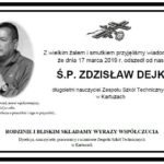 Nie żyje Zdzisław Dejk, nauczyciel ZST w Kartuzach