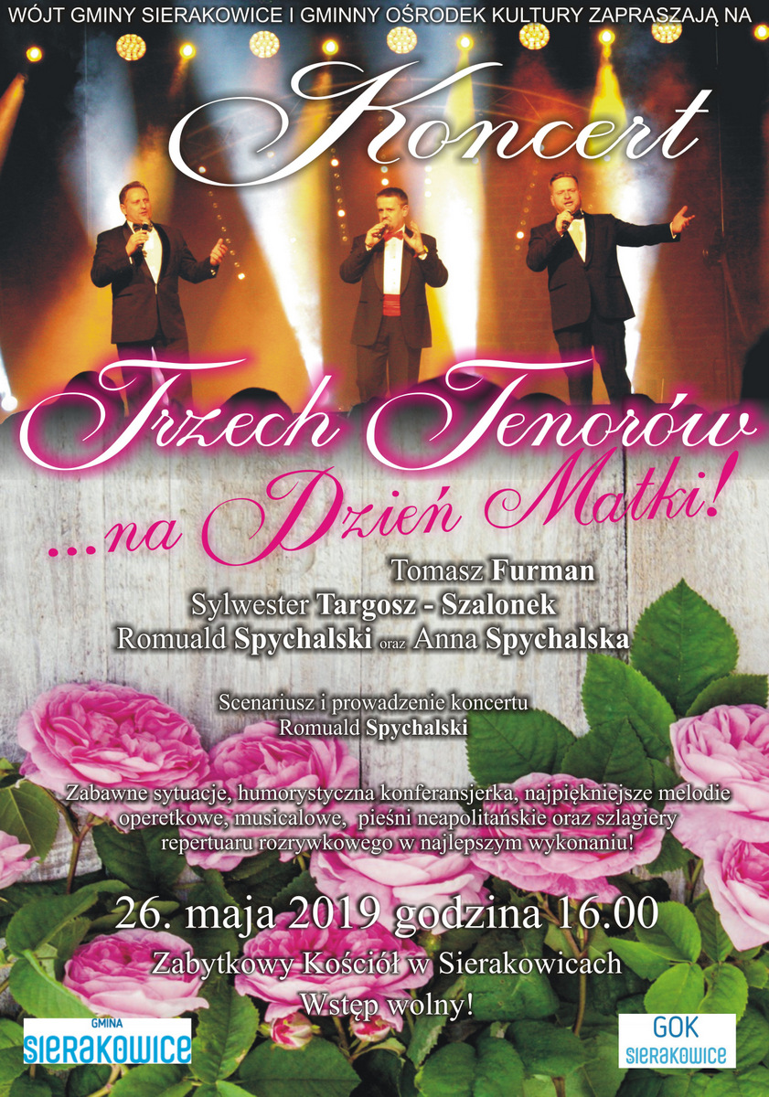 Koncert Trzech Tenorów w Sierakowicach