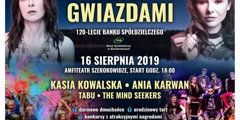 Noc pod Gwiazdami 2019! W Sierakowicach wystąpią m.in. Kasia Kowalska i Tabu [ZAPOWIEDŹ]