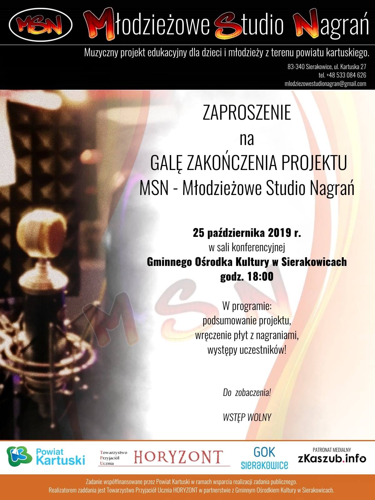 Gala zakończenia projektu MSN - Sierakowice 2019