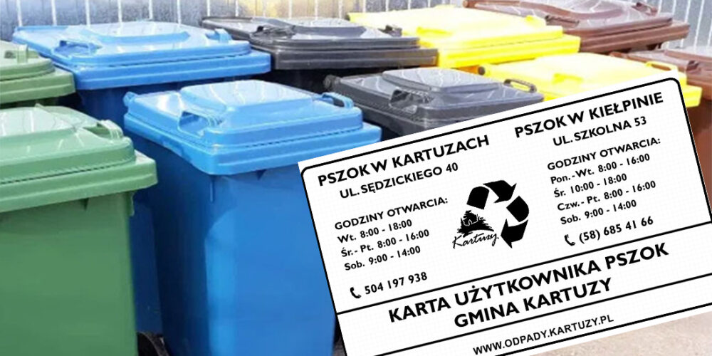 Kartuski urząd wprowadza naklejki z kodami na pojemniki na odpady i karty do PSZOK